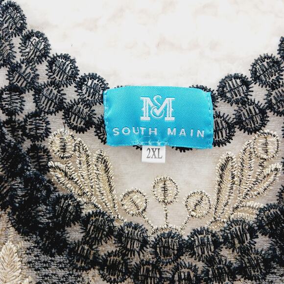 Cami Tank Top Size 2XL Gold Black Metallic Goth Lace Flappercore Fairy Mob Wife - Picture 12 of 12